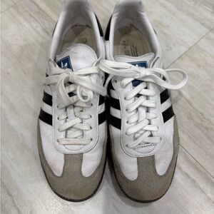 Adidas White and Black Sneakers with Gray Accents